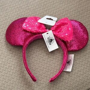 Disney Parks Fuchsia Sequin Minnie Mouse Headband NWT